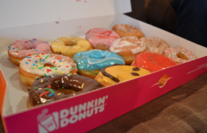 How much is a dozen of donuts at Dunkin Donuts?
